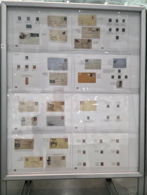 Fakes and Forgeries — frame 59, exhibited by Philatelic Foundation