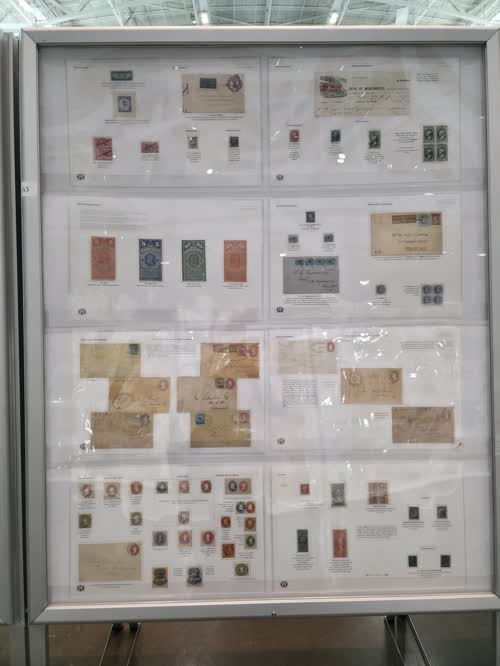 Fakes and Forgeries — frame 63, exhibited by Philatelic Foundation