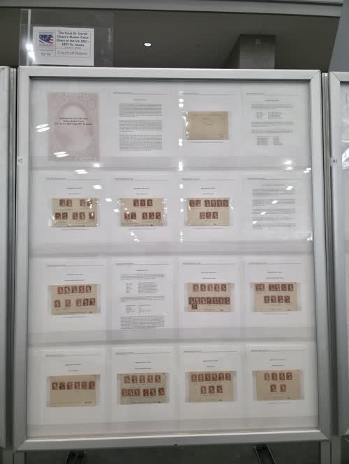 The Final Dr. Caroll Chase’s Master Color Chart of the US 1851-1857 3c. Issues — frame 92, exhibited by Charles Temple