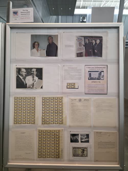 The Dag Hammarskjold Inverted Error — frame 128, exhibited by American Philatelic Society