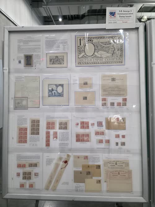 G.B. George V Commemorative Stamp Issues — frame 1033, exhibited by Mary E. Pugh