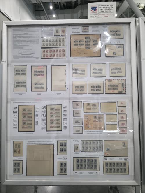 Czechoslovakia 1950-1961: Multistamp Flat Plate Printing from Steel Engraving — frame 1065, exhibited by Milos Hauptman