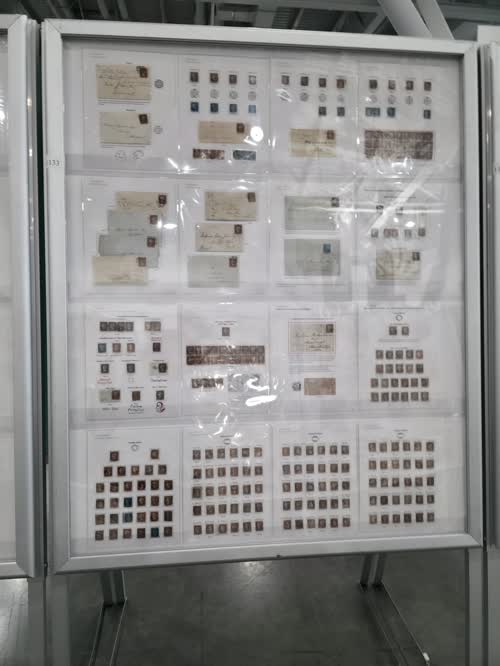 Imperforate Line Engraved Stamps of Great Britain, As Viewed Through Plate Position ‘CG’ — frame 1133, exhibited by Chip Gliedman