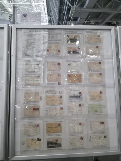 Le Havre/New York Line 1908-1939 Date Cancellations Used on Mail Aboard Transatlantic Steamers — frame 1311, exhibited by Michel Duguen
