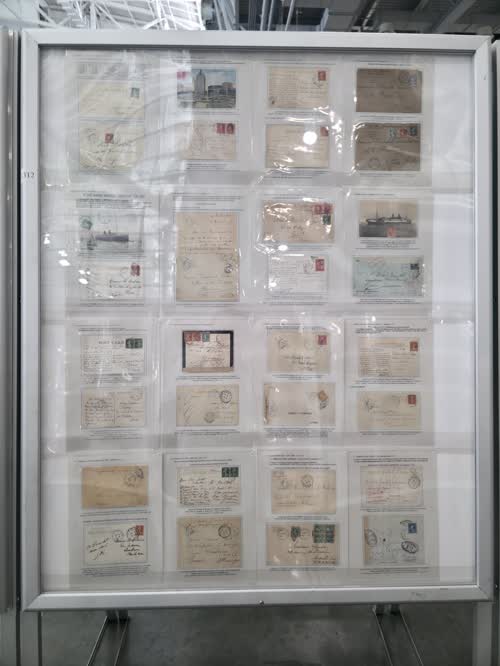 Le Havre/New York Line 1908-1939 Date Cancellations Used on Mail Aboard Transatlantic Steamers — frame 1312, exhibited by Michel Duguen