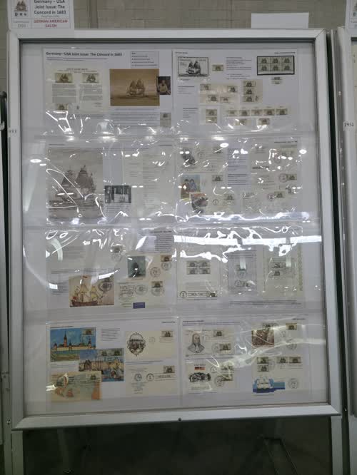 Germany--USA Joint Issue: The Concord in 1683 — frame 1933, exhibited by Cheryl Ganz