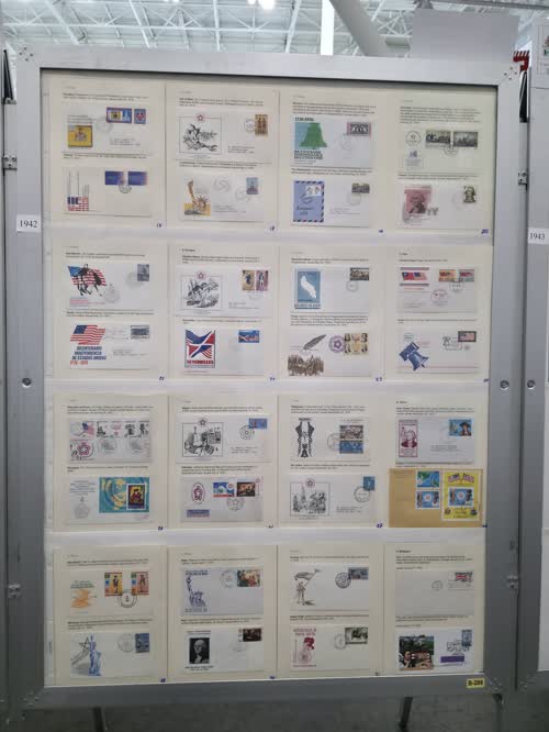 The World Salutes the United States: First Day Covers for the US Bicentennial 1976 — frame 1942, exhibited by Ken Gilbert