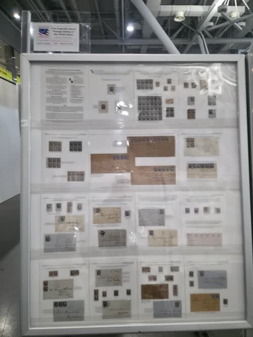 First Federally Issued Postage Stamps of the United States — frame 4027, exhibited by Gordon E. Eubanks