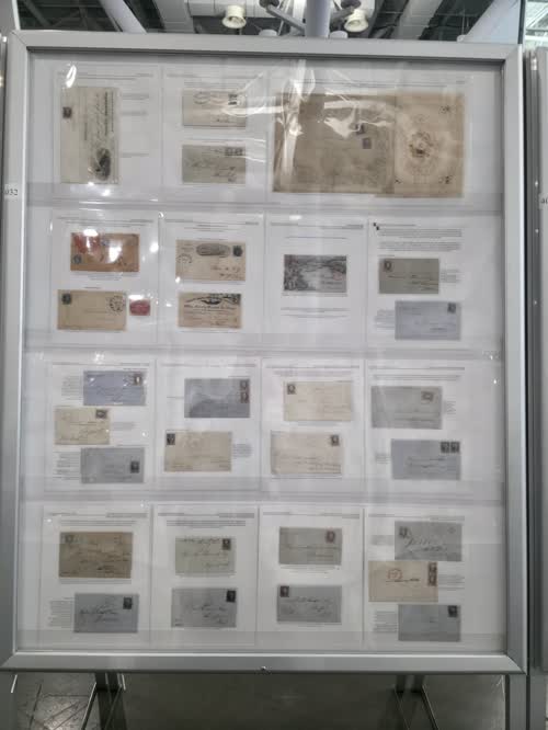 First Federally Issued Postage Stamps of the United States — frame 4032, exhibited by Gordon E. Eubanks