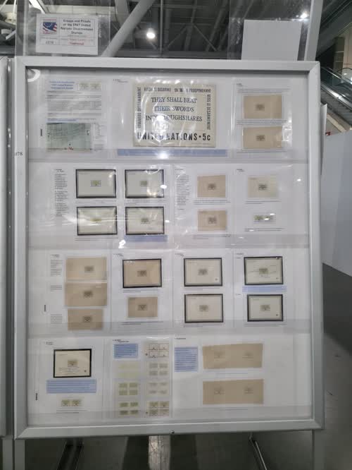 Essays and Proofs of the 1967 United Nations Disarmament Stamps — frame 4078, exhibited by John F. Schorn