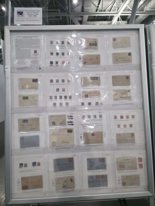 The Perforated Stamps Under the Spanish Dominion in Cuba (1867-1898) — frame 4309, exhibited by Daniel Montes