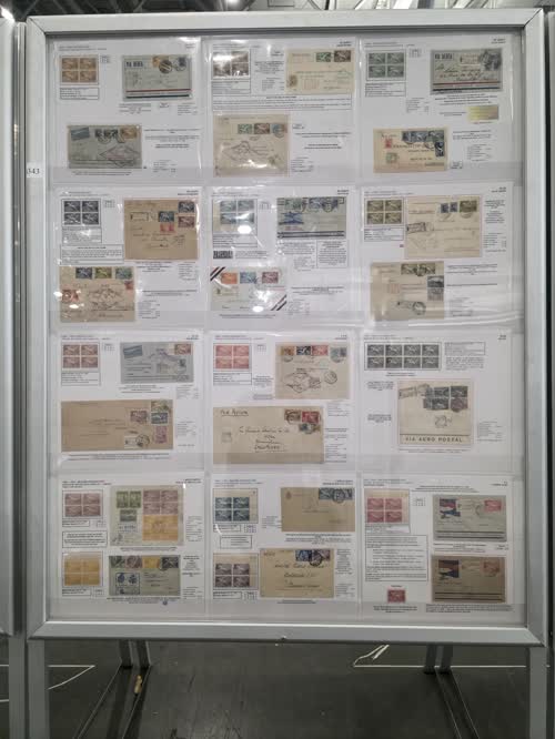 The Pegasus of Uruguay Airmail Stamps 1929-1945 — frame 4343, exhibited by Julio Cesar Martinez Perez