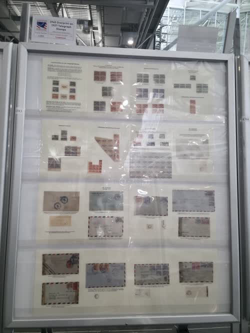 1945 Overprint on 1927 Telegraph Stamps — frame 4383, exhibited by Pablo Sauma