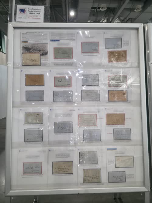 San Francisco Postal History: 1849 to 1869 — frame 4437, exhibited by Rick Mingee
