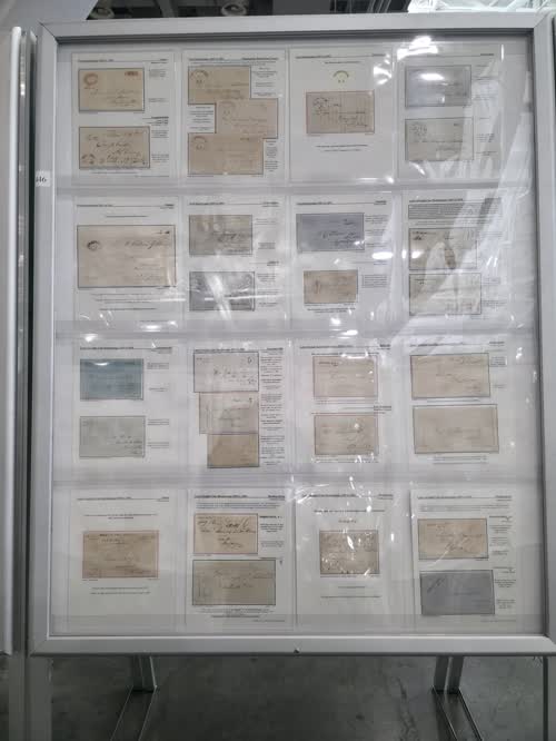 New Jersey Stampless Covers: Handstamp Postal Markings 1775-1855. — frame 4446, exhibited by Robert G. Rose