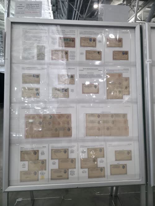 First International (UPU) Postal Card and its Forerunners — frame 4453, exhibited by Mark Schwartz