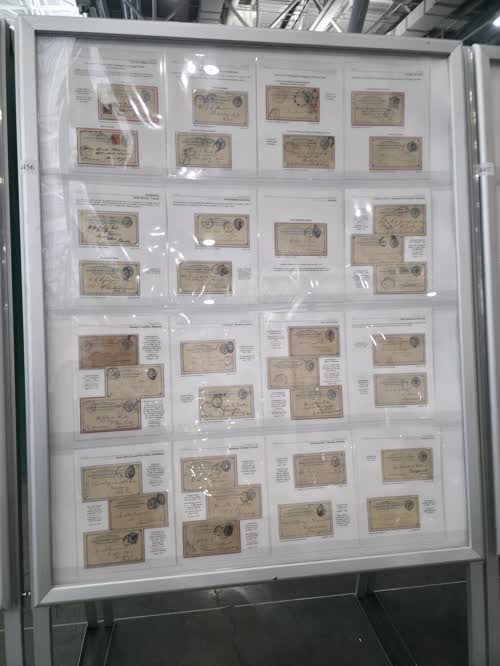 First International (UPU) Postal Card and its Forerunners — frame 4456, exhibited by Mark Schwartz