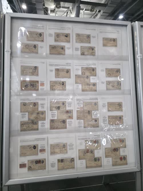 First International (UPU) Postal Card and its Forerunners — frame 4459, exhibited by Mark Schwartz