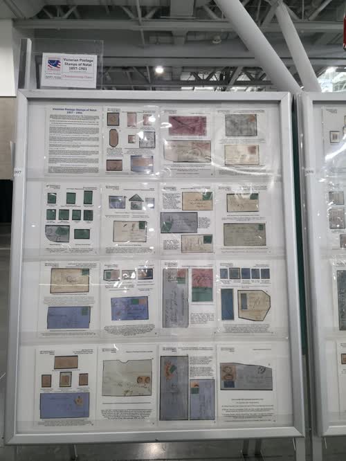Victorian Postage Stamps of Natal 1857-1901 — frame 5097, exhibited by Keith Klugman