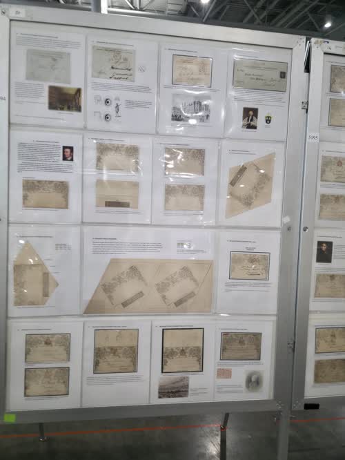 Rowland Hill's Embarrasment: Mulready Postal Stationery — frame 5194, exhibited by Mark S. Boyce