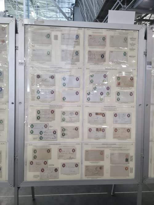 Mexico Hidalgo Envelopes/The First Postal Stationery Issue 1874-1884 — frame 5285, exhibited by Peter Bamert