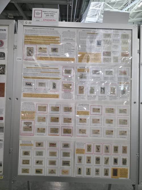 History of Celluloid Stamp Holders 1890-1950 — frame 5590, exhibited by Michael Karasick