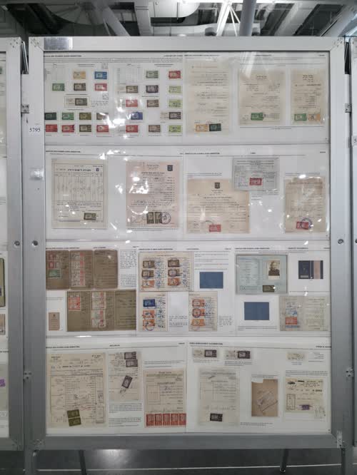 The Consular, Service Fee and License Stamps of Israel — frame 5795, exhibited by Darryl John Fuller