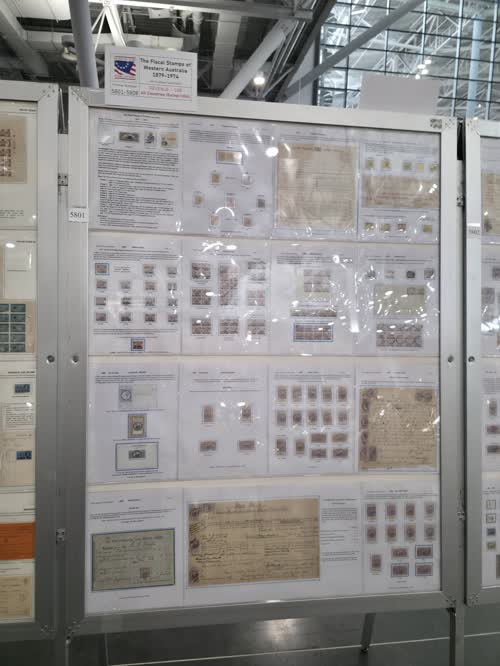 The Fiscal Stamps of Western Australia 1879-1974 — frame 5801, exhibited by Ian Culshaw
