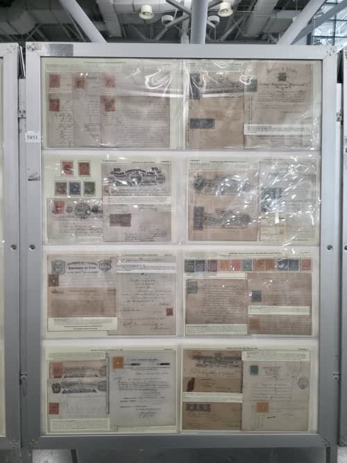 Documentary Fiscal Stamps of Colombia 1858-1904 — frame 5851, exhibited by Manuel Arango E.