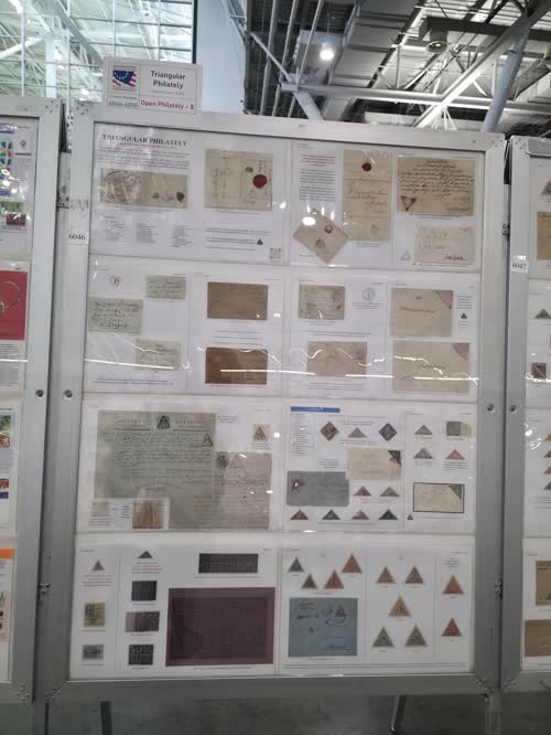 Triangular Philately — frame 6046, exhibited by Edward Cahoon