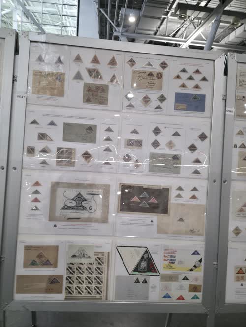 Triangular Philately — frame 6047, exhibited by Edward Cahoon