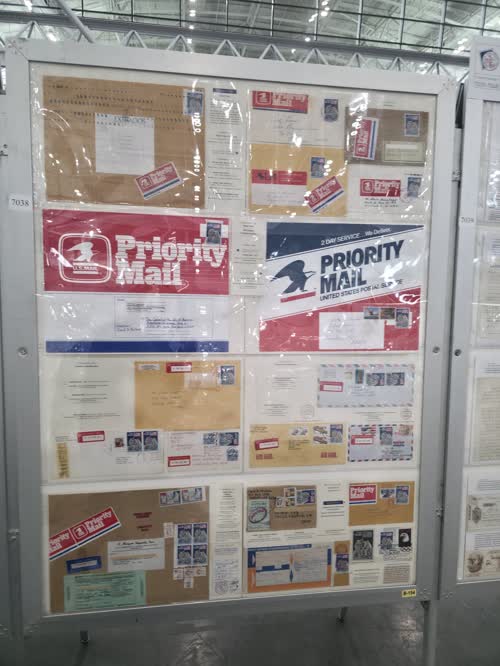 The Eagle Has Landed - The First Airmail Mail Stamp - $2.40 Priority Mail — frame 7038, exhibited by Charles J. O'Brien, III